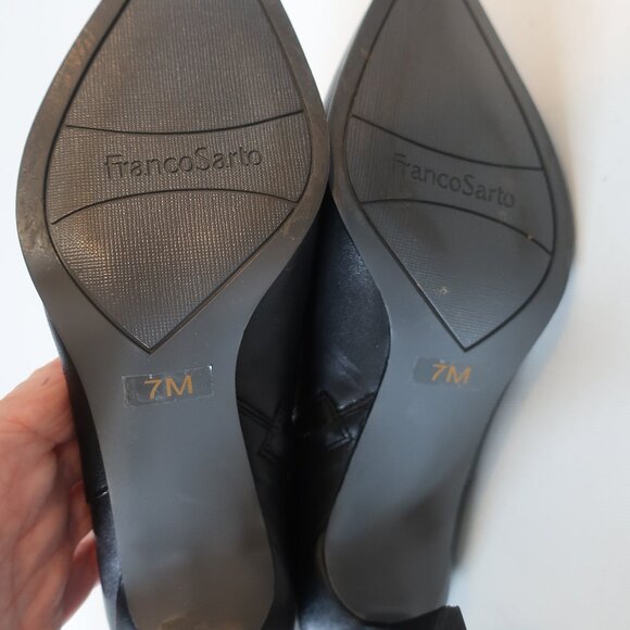 Womens Franco Sarto Black Ankle Leather Boots 7 - Picture 7 of 7